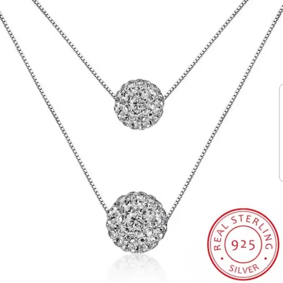 Swarovski Elements 925 Sterling Silver Disco Ball Drop Earrings NEW - Picture 15 of 15